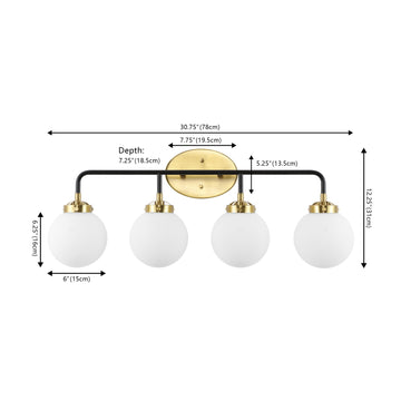 Caleb Brass Vanity Wall Sconce Frosted